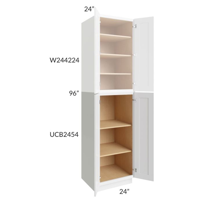 RTA Stratton White Shaker 24" x 54" Pantry Base Cabinet