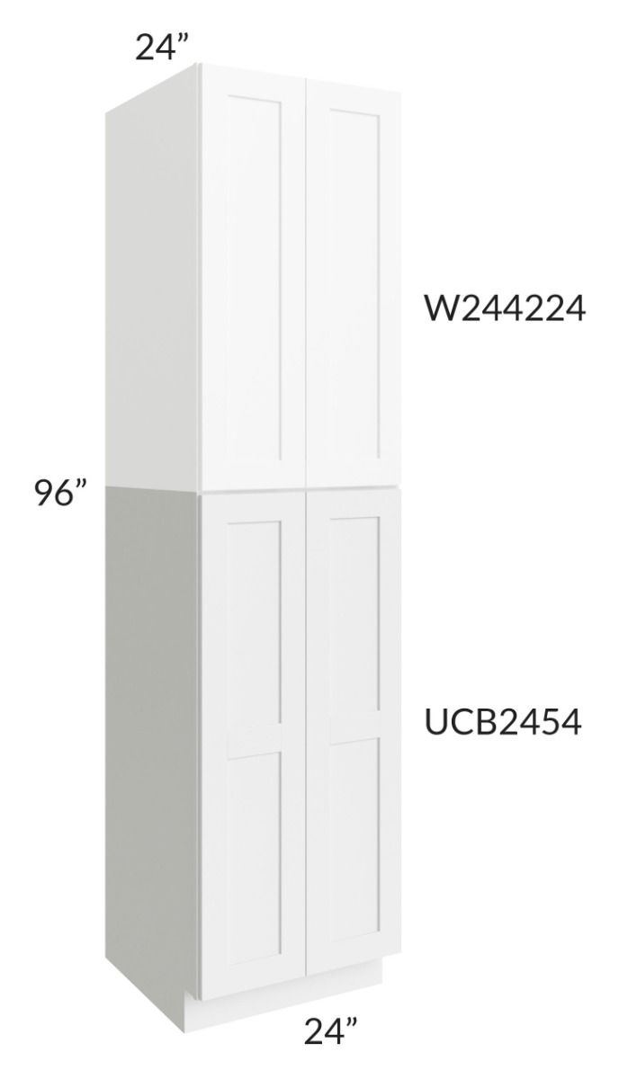 RTA Stratton White Shaker 24" x 54" Pantry Base Cabinet