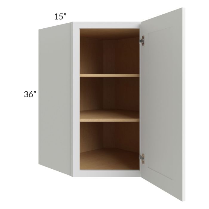 RTA Stratton White Shaker 27" x 36" Wall Diagonal Corner Cabinet