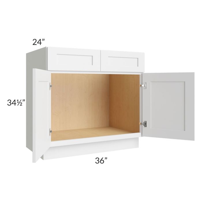 RTA Stratton White Shaker 36" Sink Base Cabinet