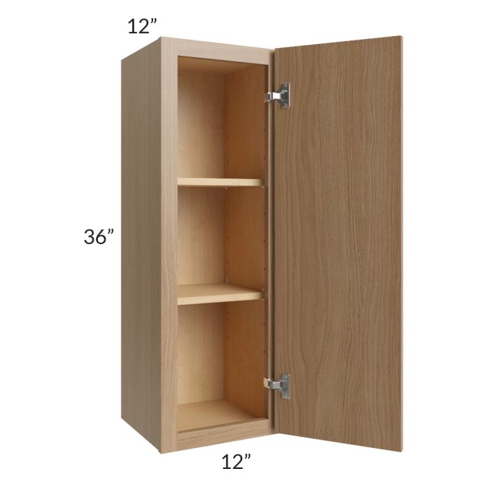 RTA Township Rift Oak 12" x 36" Wall Cabinet with 1 Decorative End Panel - Finished Left Side