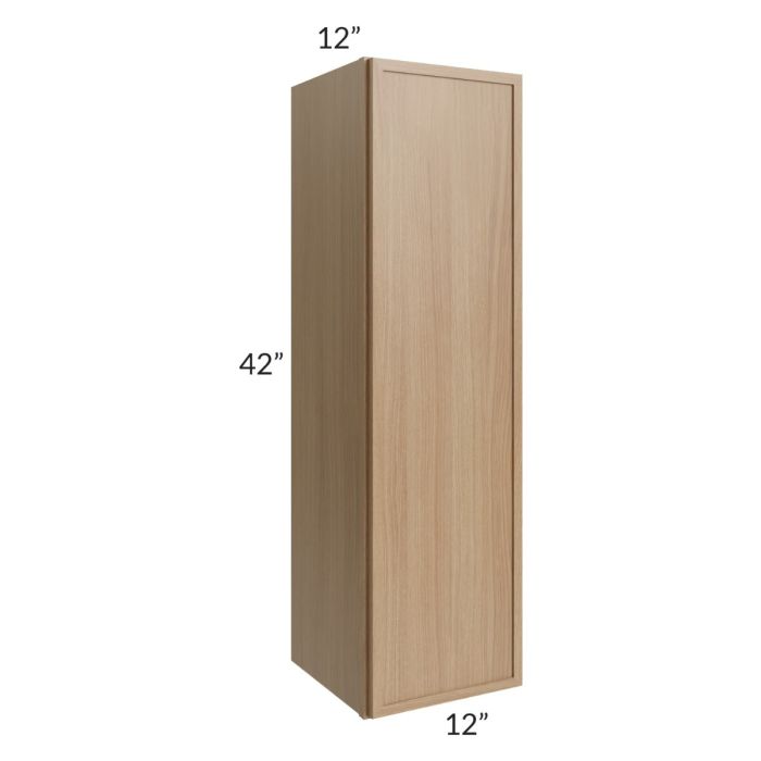 RTA Township Rift Oak 12" x 42" Wall Cabinet with 1 Decorative End Panel - Finished Left and Right Side