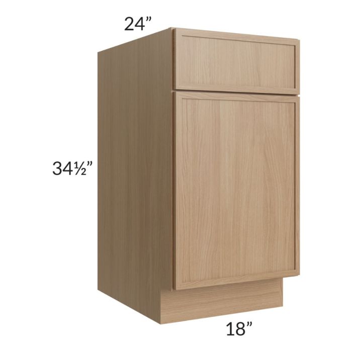 RTA Township Rift Oak 18" Base Cabinet - Finished Right Side