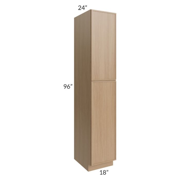 RTA Township Rift Oak 18" x 96" Wall Pantry Cabinet with 1 Decorative End Panel and 1 Roll Out Tray