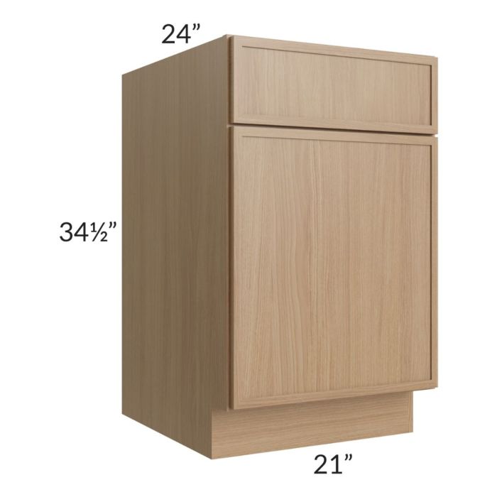 RTA Township Rift Oak 21" Base Cabinet with 1 Decorative End Panel