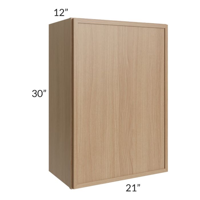 RTA Township Rift Oak 21" x 30" Wall Cabinet with 1 Decorative End Panel - Finished Left Side