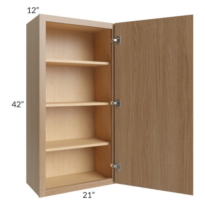 RTA Township Rift Oak 21" x 42" Wall Cabinet with 2 Decorative End Panels - Finished Left and Right Side