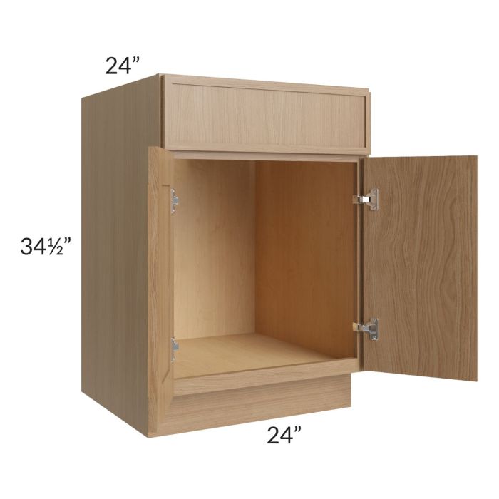 RTA Township Rift Oak 24" Sink Base Cabinet