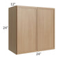 RTA Township Rift Oak 24" x 24" Wall Cabinet - Finished Right Side