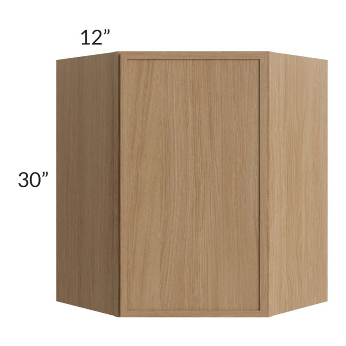 RTA Township Rift Oak 24" x 30" Diagonal Corner Wall Cabinet with 1 Decorative End Panel