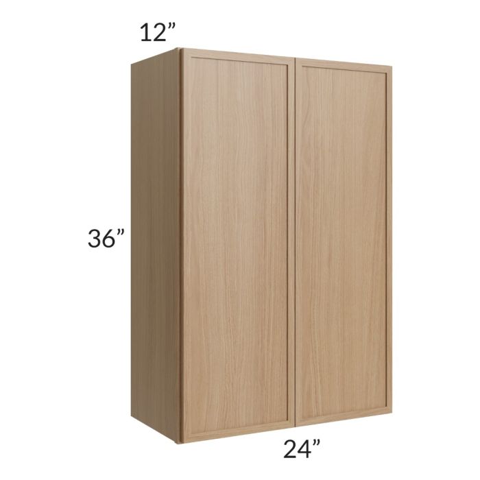 RTA Township Rift Oak 24" x 36" Wall Cabinet with 2 Decorative End Panels - Finished Right Side