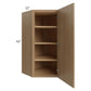 RTA Township Rift Oak 24" x 42" Diagonal Corner Wall Cabinet with 1 Decorative End Panel