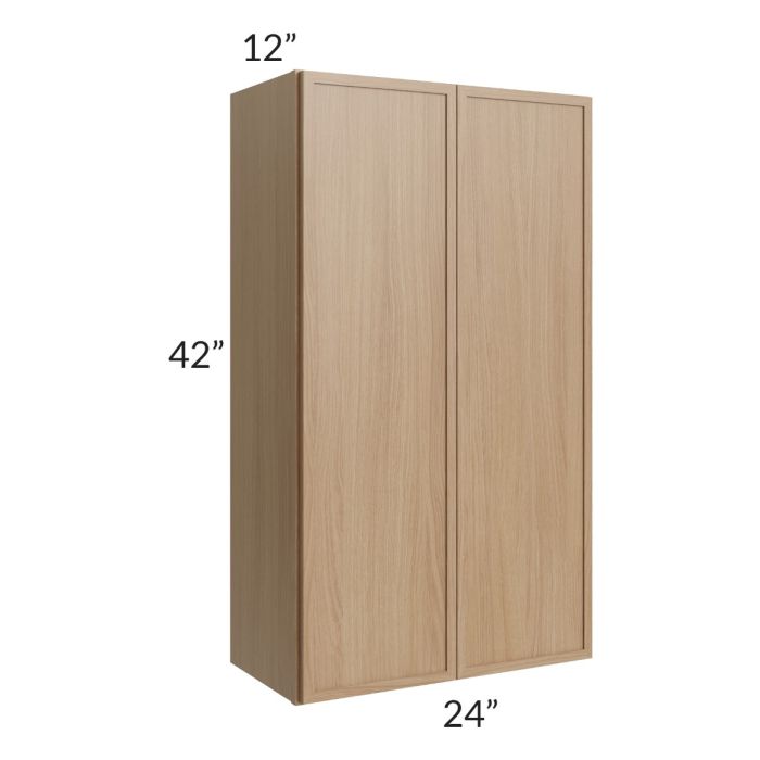 RTA Township Rift Oak 24" x 42" Wall Cabinet with 2 Decorative End Panels - Finished Left and Right Side