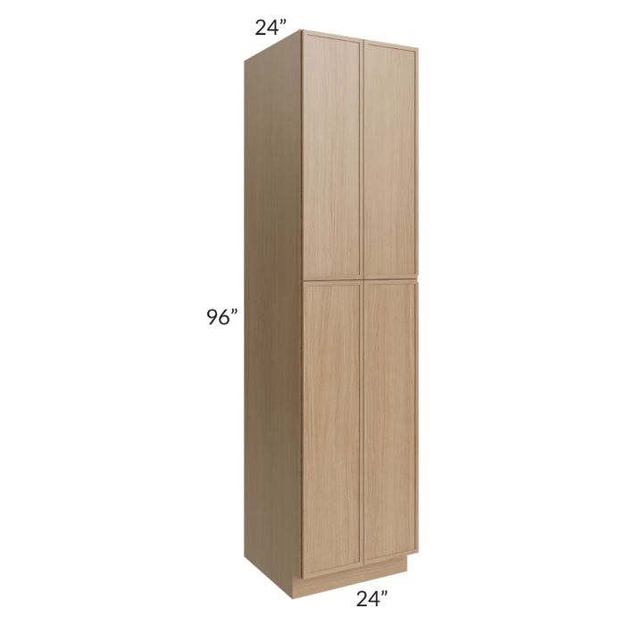 RTA Township Rift Oak 24" x 96" Wall Pantry Cabinet with 3 Roll Out Trays