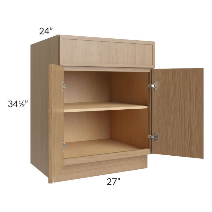 RTA Township Rift Oak 27" Base Cabinet - Finished Left and Right Side