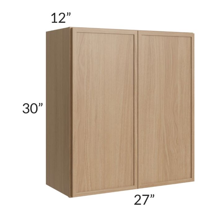 RTA Township Rift Oak 27" x 30" Wall Cabinet with 1 Decorative End Panel - Finished Left Side