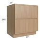 RTA Township Rift Oak 30" 2-Drawer Base Cabinet - Finished Left and Right Side