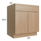 RTA Township Rift Oak 30" Base Cabinet with 2 Decorative End Panels and 1 Roll Out Tray - Finished Left Side