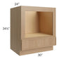 RTA Township Rift Oak 30" Microwave Base Cabinet- Finished Right Side
