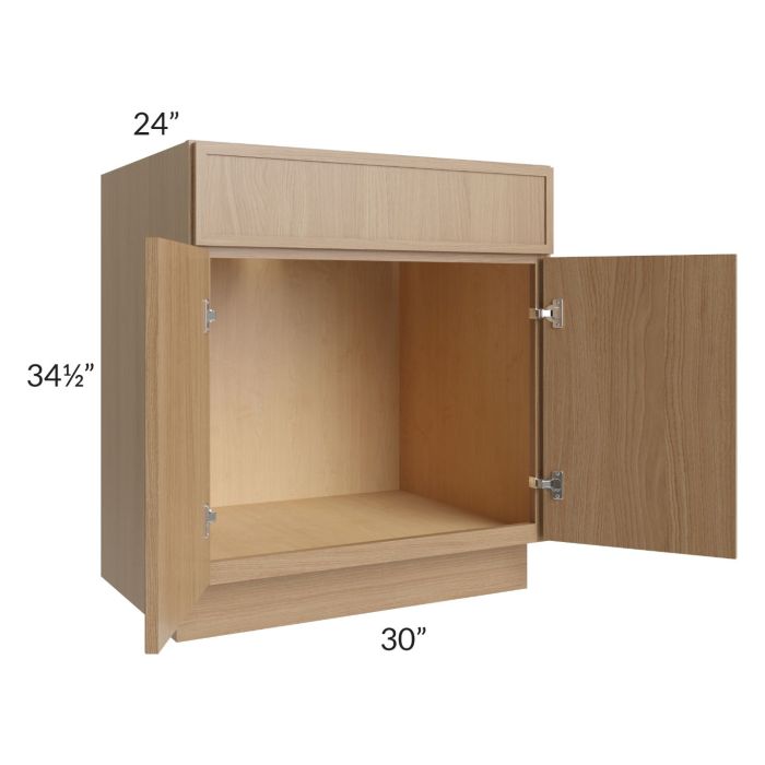 RTA Township Rift Oak 30" Sink Base Cabinet- Finished Right Side