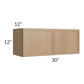 RTA Township Rift Oak 30" x 12" Wall Cabinet - Finished Right Side