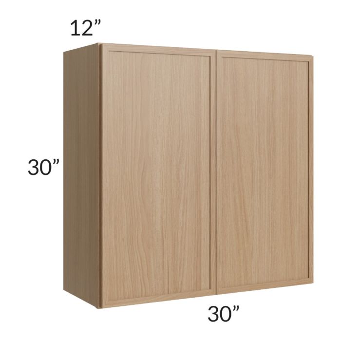 RTA Township Rift Oak 30" x 30" Wall Cabinet with 1 Decorative End Panel - Finished Right Side
