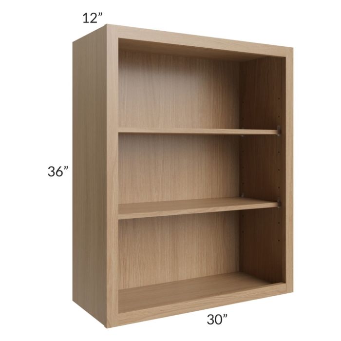 RTA Township Rift Oak 30" x 36" Wall Open Cabinet