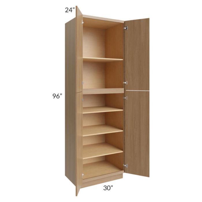 RTA Township Rift Oak 30" x 96" Wall Pantry Cabinet with 1 Roll Out Tray