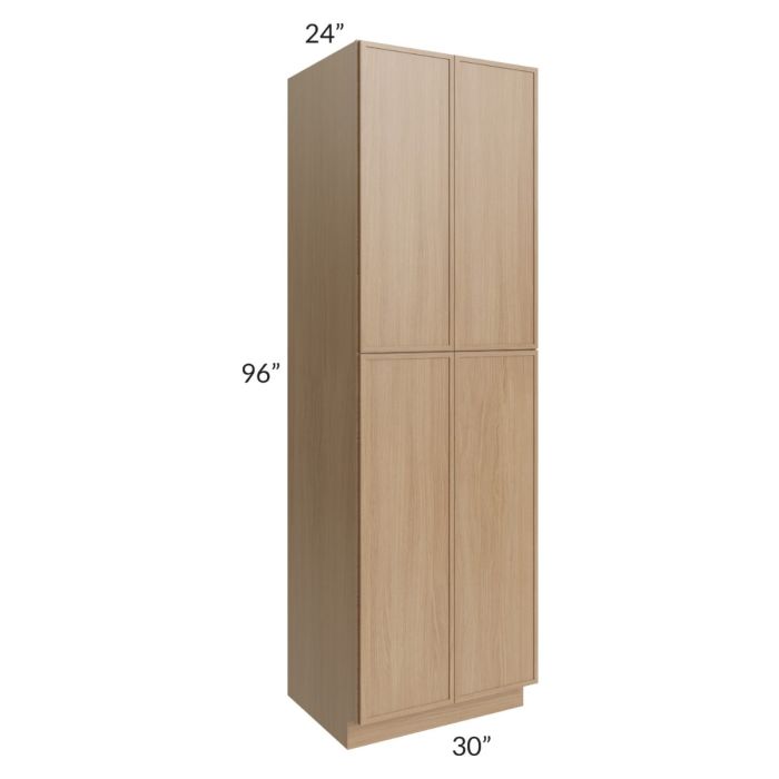 RTA Township Rift Oak 30" x 96" Wall Pantry Cabinet with 4 Roll Out Trays