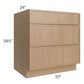 RTA Township Rift Oak 33" 3-Drawer Base Cabinet