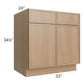 RTA Township Rift Oak 33" Base Cabinet - Finished Right Side