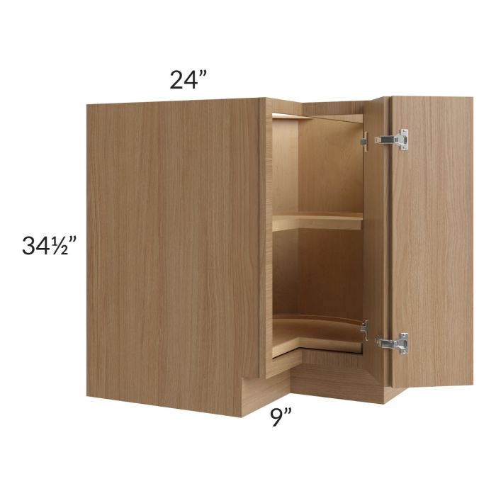 RTA Township Rift Oak 33" Lazy Susan Base Cabinet - Finished Right Side