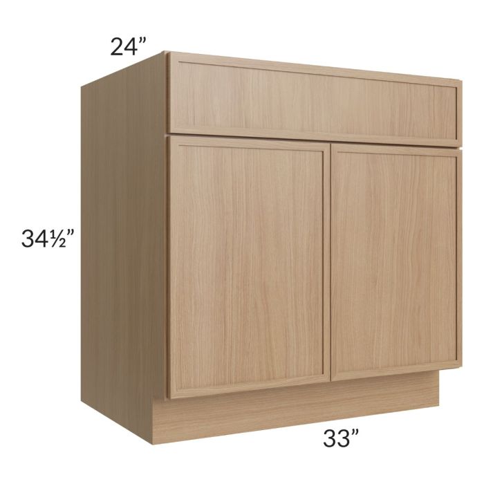 RTA Township Rift Oak 33" Sink Base Cabinet- Finished Left and Right Side