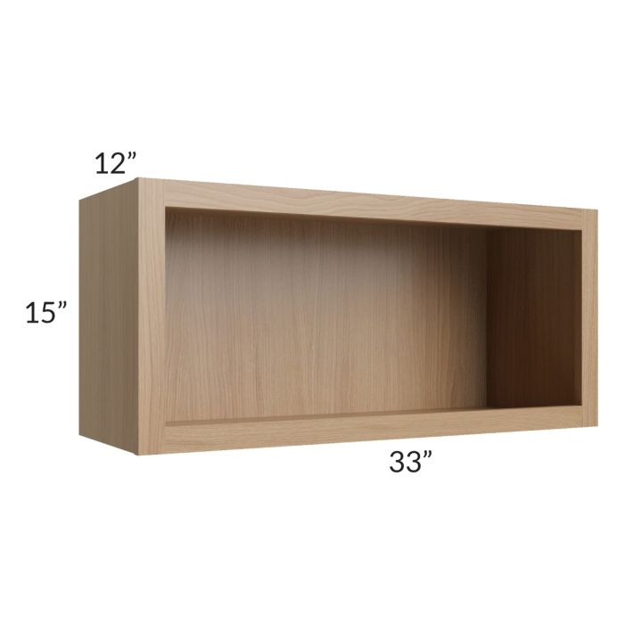 RTA Township Rift Oak 33" x 15" Wall Open Cabinet