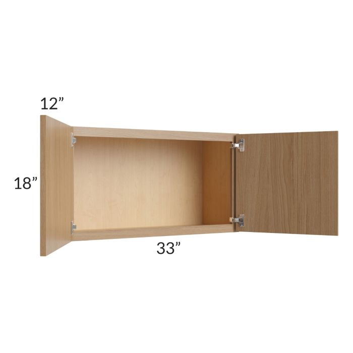 RTA Township Rift Oak 33" x 18" Wall Cabinet - Finished Left and Right Side