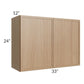 RTA Township Rift Oak 33" x 24" Wall Cabinet - Finished Left Side