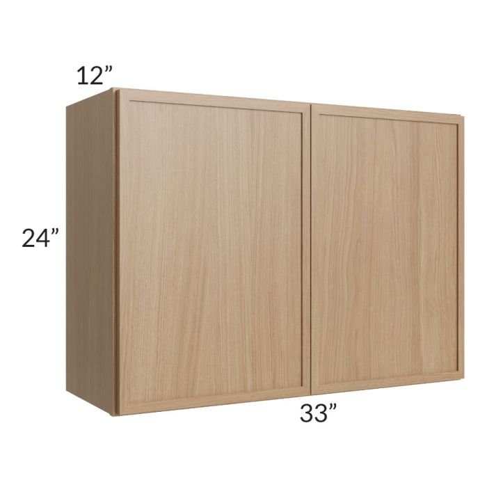RTA Township Rift Oak 33" x 24" Wall Cabinet - Finished Right Side