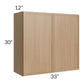 RTA Township Rift Oak 33" x 30" Wall Cabinet - Finished Right Side