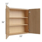 RTA Township Rift Oak 33" x 36" Wall Cabinet - Finished Left Side