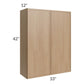 RTA Township Rift Oak 33" x 42" Wall Cabinet - Finished Right Side