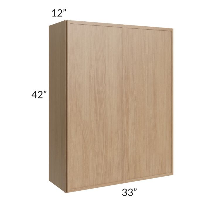 RTA Township Rift Oak 33" x 42" Wall Cabinet - Finished Right Side