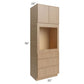 RTA Township Rift Oak 33" x 96" Universal Oven Cabinet with 1 Decorative End Panel