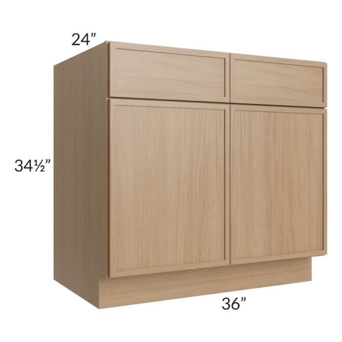 RTA Township Rift Oak 36" Base Cabinet - Finished Left and Right Side