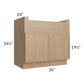 RTA Township Rift Oak 36" Farm Sink Base Cabinet- Finished Left and Right Side