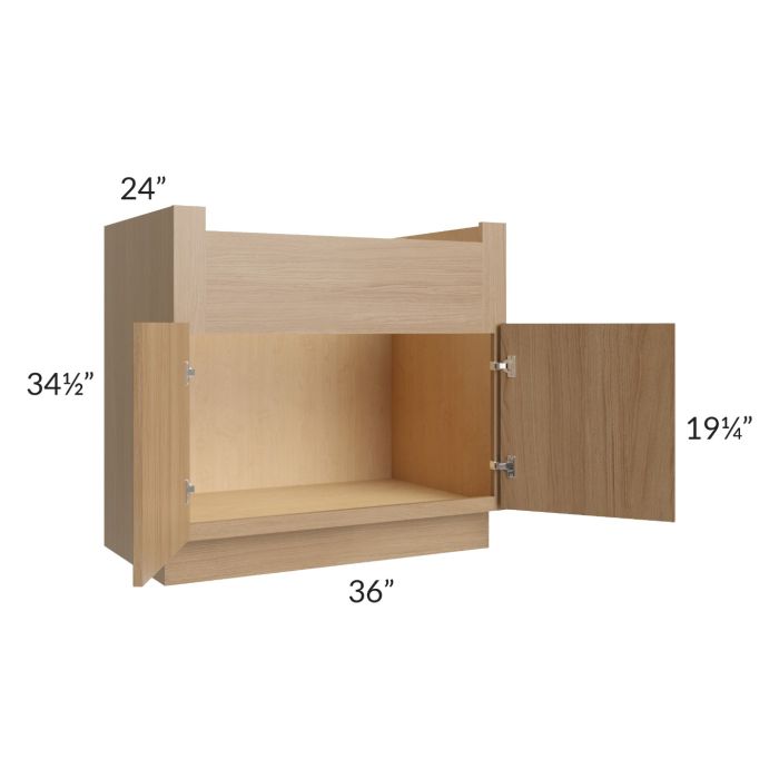 RTA Township Rift Oak 36" Farm Sink Base Cabinet- Finished Left and Right Side