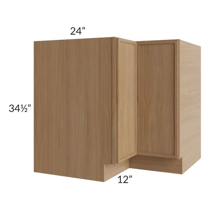 RTA Township Rift Oak 36" Lazy Susan Base Cabinet with 2 Decorative End Panels