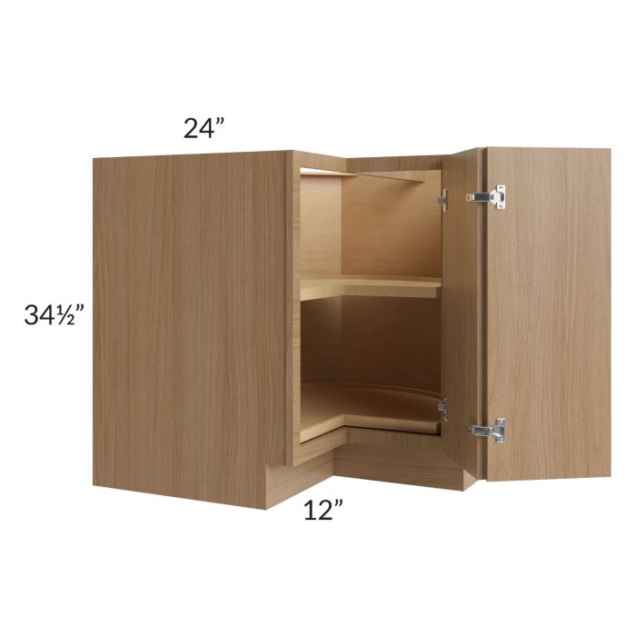 RTA Township Rift Oak 36" Lazy Susan Base Cabinet with 2 Decorative End Panels