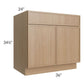 RTA Township Rift Oak 36" Sink Base Cabinet with 2 Decorative End Panels