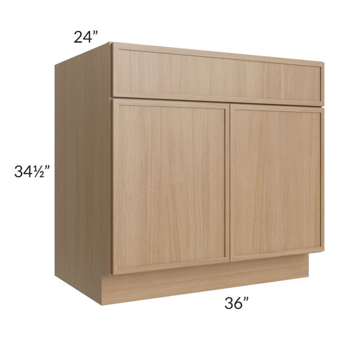 RTA Township Rift Oak 36" Sink Base Cabinet with 2 Decorative End Panels
