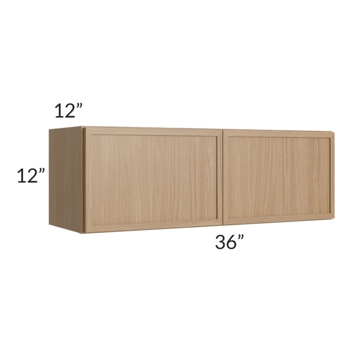 RTA Township Rift Oak 36" x 12" Wall Cabinet - Finished Left Side